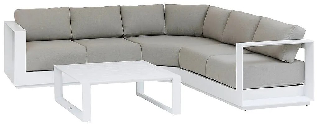 Zestaw narożny aluminiowy dla 5 osób MADRIT (biały)