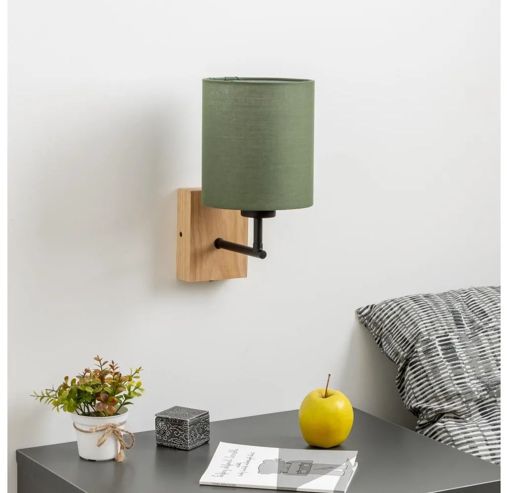 Brilagi - Kinkiet NUBILA WOOD 1xE27/25W/230V dąb/zielony