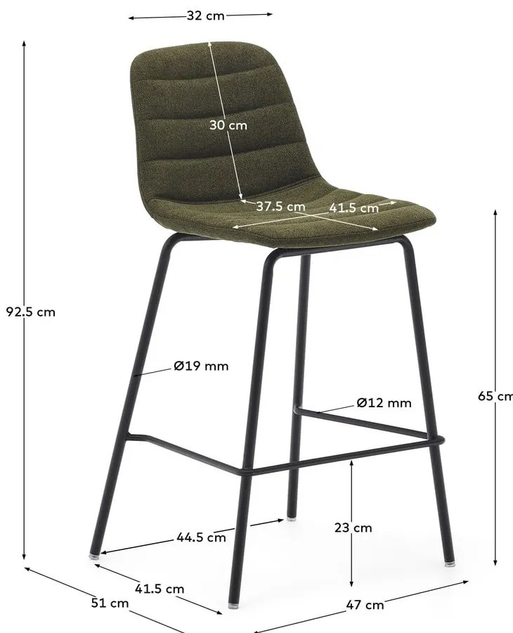 Ciemnozielone hokery zestaw 2 szt. 92,5 cm Zunilda – Kave Home