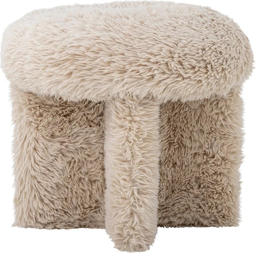 Beżowy puf z imitacji futra Frikka – Bloomingville