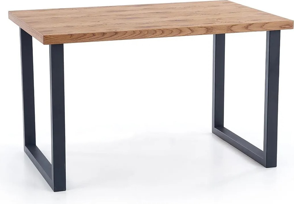 Stół HORUS 126(206)x80 jasny dąb/czarny