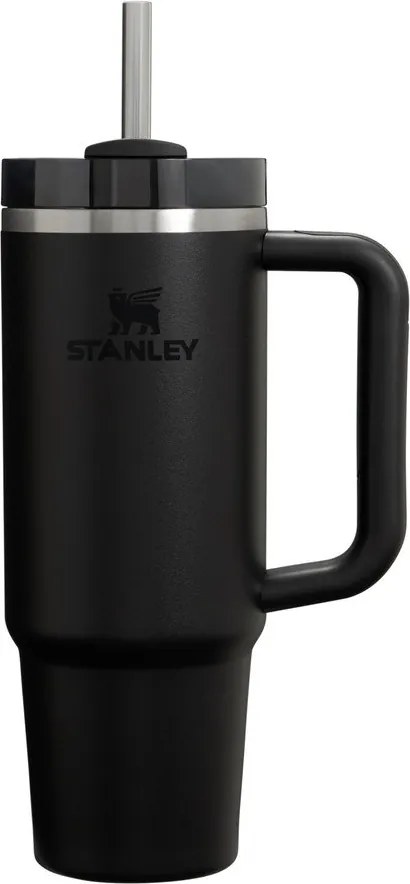 Czarny termos ze stali nierdzewnej ze słomką 890 ml Quencher H2.O FlowState™ Tumbler Black 2.0 – Stanley