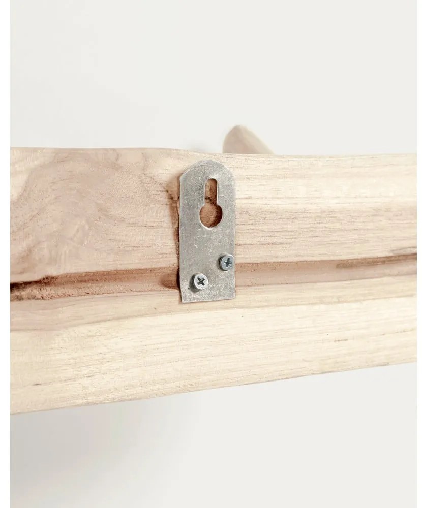 Wieszak ścienny z litego drewna tekowego w naturalnym kolorze 63 cm Gaillech – Kave Home