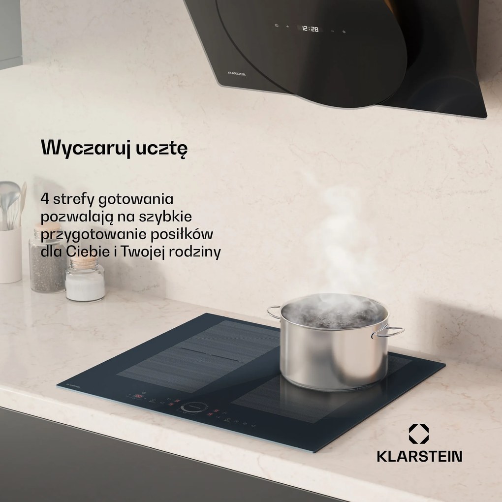Klarstein Delicatessa 60cm Płyta Indukcyjna 2 Strefy Flex 4 Strefy Gotowania