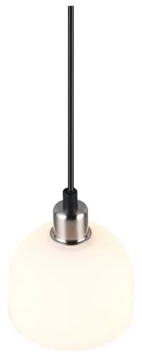 Lampa wisząca w biało-srebrnym kolorze ze szklanym kloszem ø 12 cm Molly – Reality