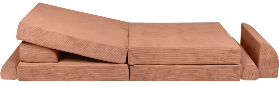Slimcord sztruksowa sofa dziecięca, ceglana - meowbaby®