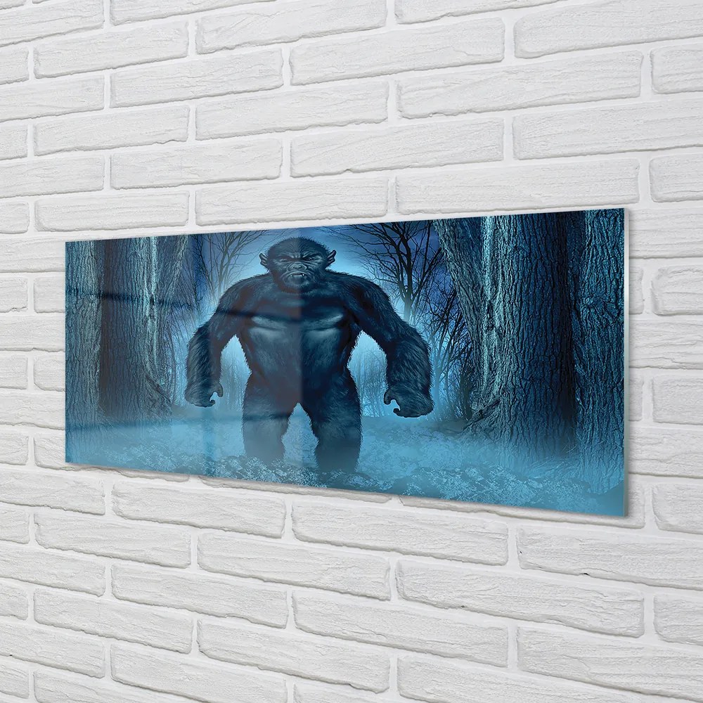 Szklany Panel Goryl wśród Leśnych Drzew