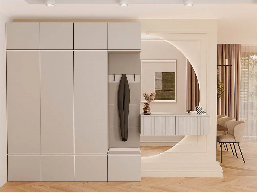 Garderoba HAGA IV 3Sz1W | Kaszmir | 200x35x238 cm | 3x Szafa + Wieszak