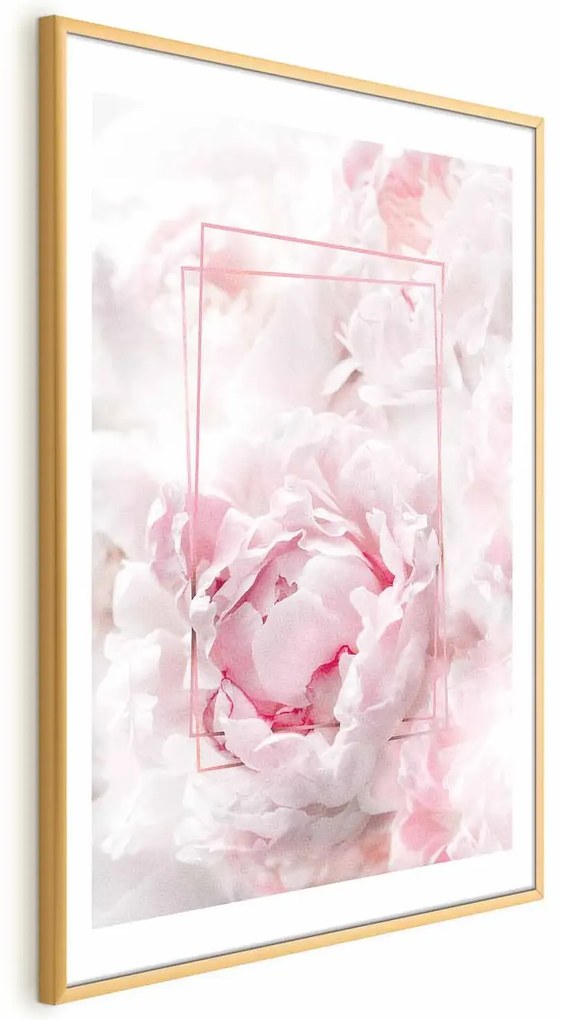 Plakat Ulotne piękno 21x30 cm z ramą złotą z marginesem ARTGEIST B
