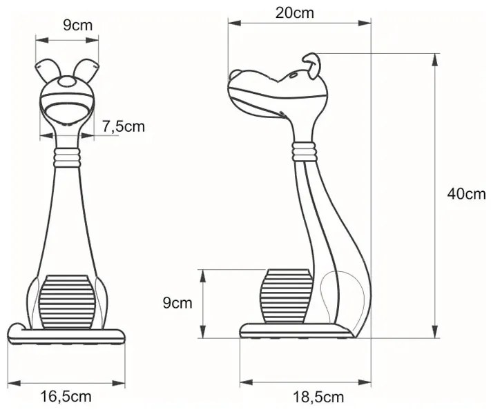 Żółta lampka LED piesek na biurko dla dzieci - 6X S249 E7-P75