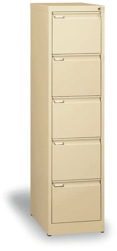 Metalowa szafa kartotekowa A4, 5 szuflad, beżowy