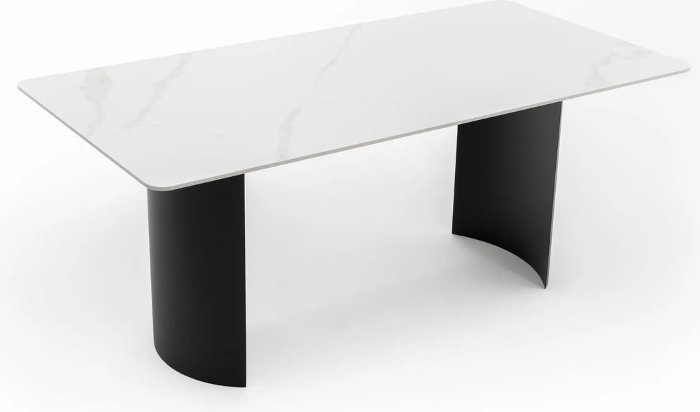 Stół prostokątny 180 cm BELIZE LUX biały spiek CARRARA BIANCO nowoczesny