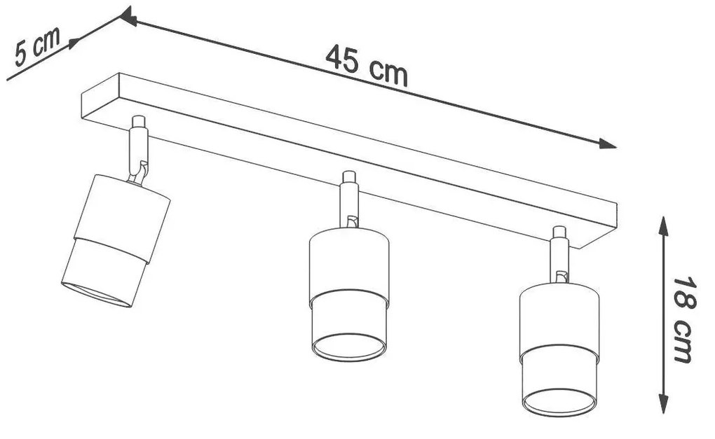 Listwa oświetleniowa NERO 3 czarna/złoty SOLLUX LIGHTING