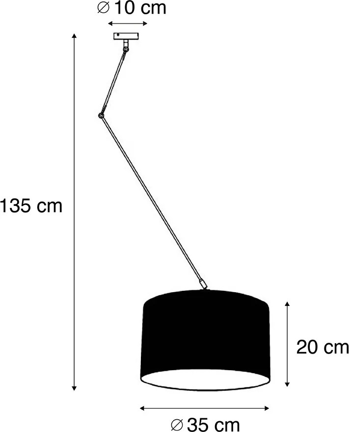 Stalowa lampa wisząca z kloszem 35 cm zielona regulowana - Blitz