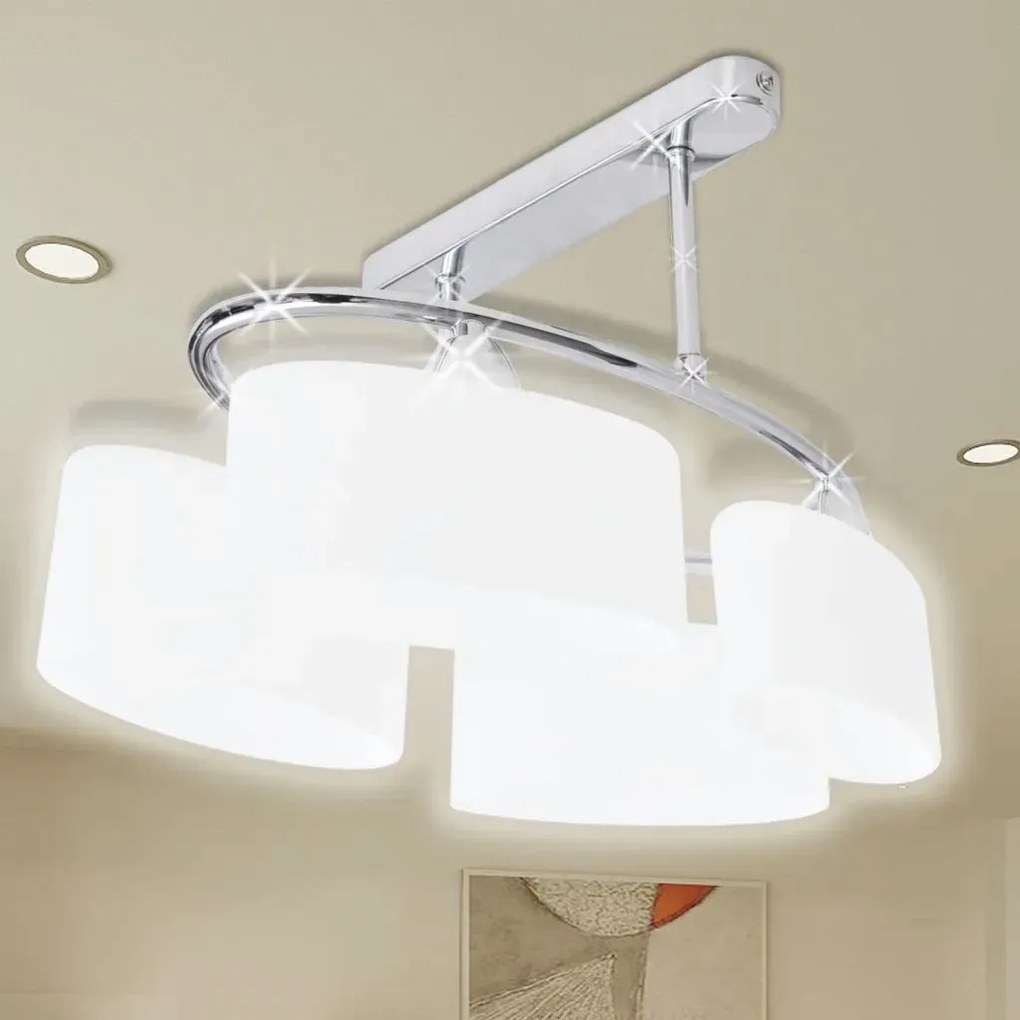 Szklana lampa sufitowa elipsa do salonu S6-N38