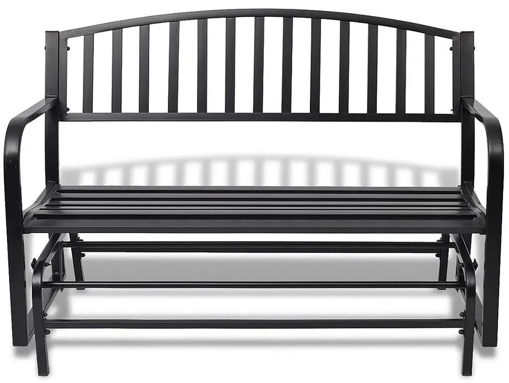 Czarna ławka-huśtawka ogrodowa - Roks