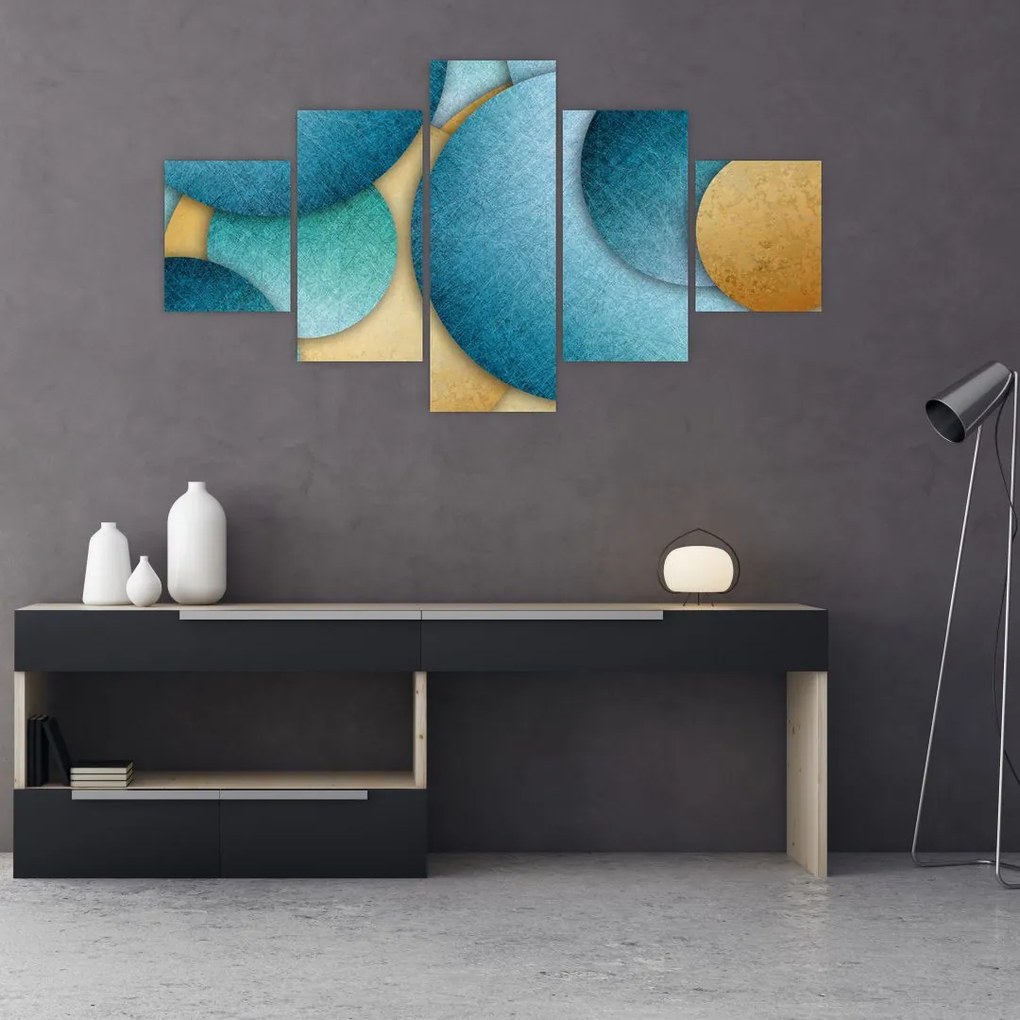 Obraz kręgów abstrakcji (125x70 cm)
