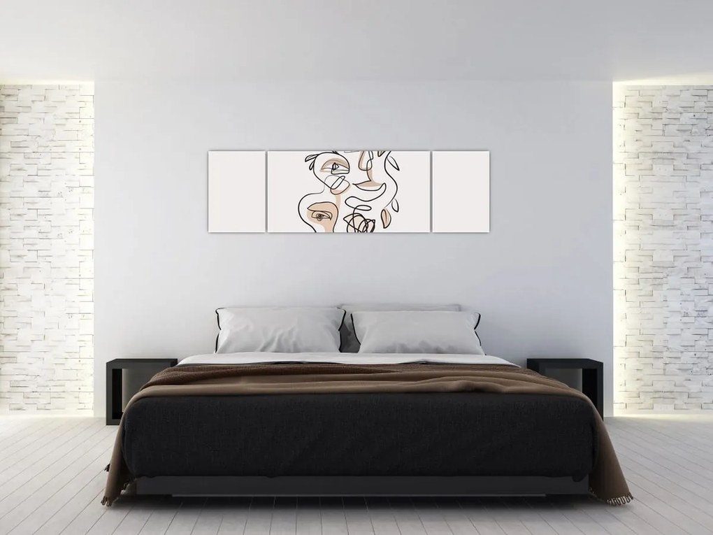 Obraz - Makijaż twarzy ze sztuką linii (170x50 cm)
