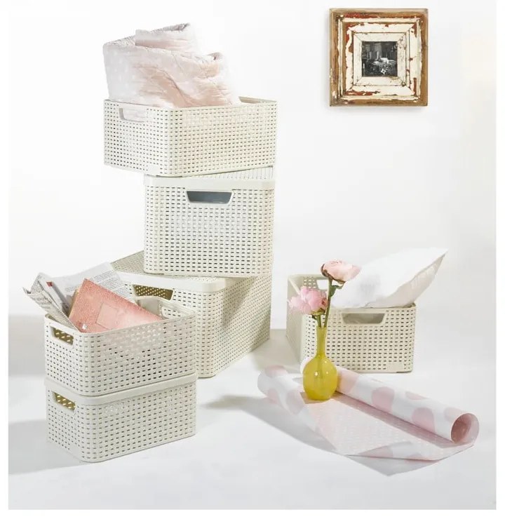 Kremowy plastikowy pojemnik 33x44x23 cm Style – Curver