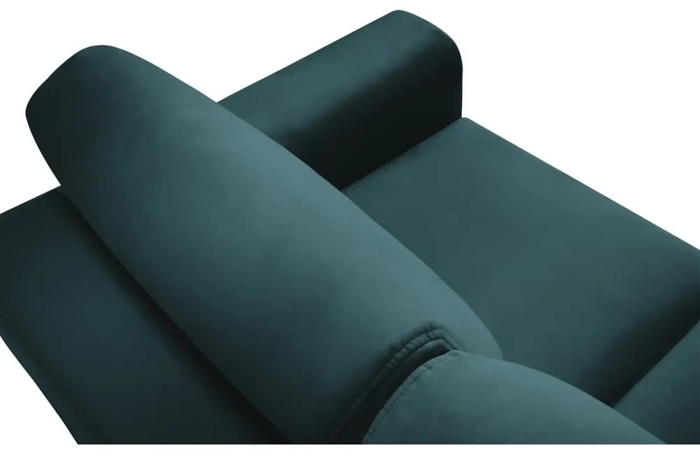 Morska aksamitna rozkładana/ze schowkiem sofa 235 cm Kyoto – Cosmopolitan Design
