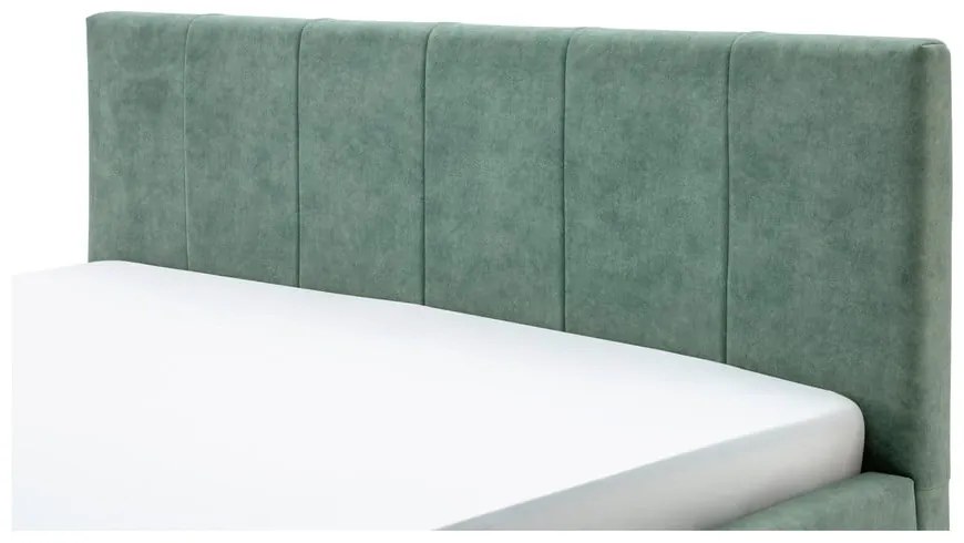 Zielone tapicerowane łóżko dwuosobowe ze schowkiem i stelażem 180x200 cm Lizzano – Meise Möbel