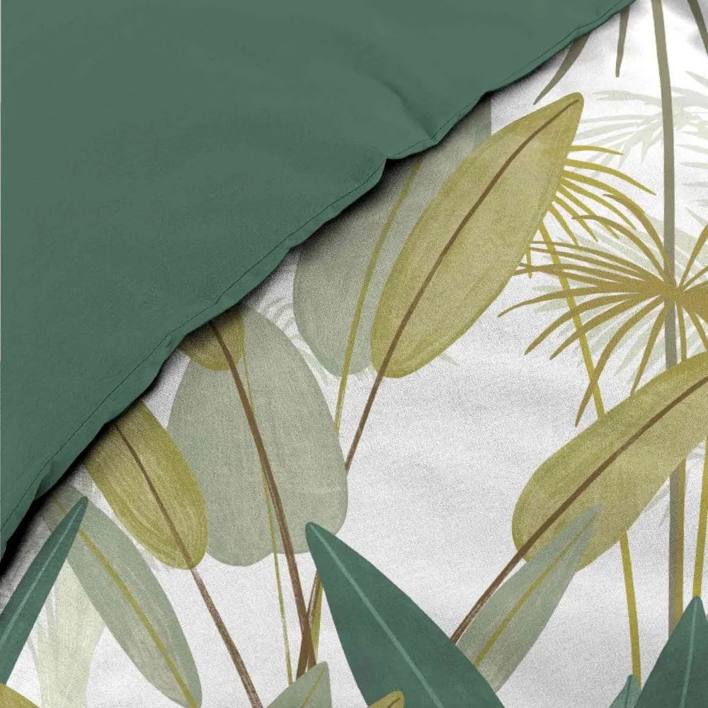 Biało-zielona bawełniana pościel dwuosobowa 240x220 cm Otika – douceur d'intérieur