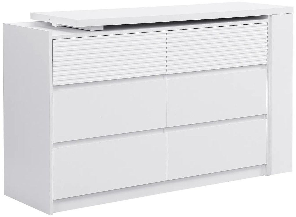 Toaletka z 6 szufladami i 3 wnękami - Biały - BOPANIA
