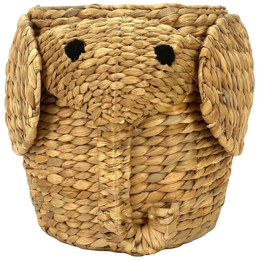 Dziecięcy kosz na zabawki z hiacyntu wodnego w naturalnym kolorze ø 30x35 cm Elephant – Compactor