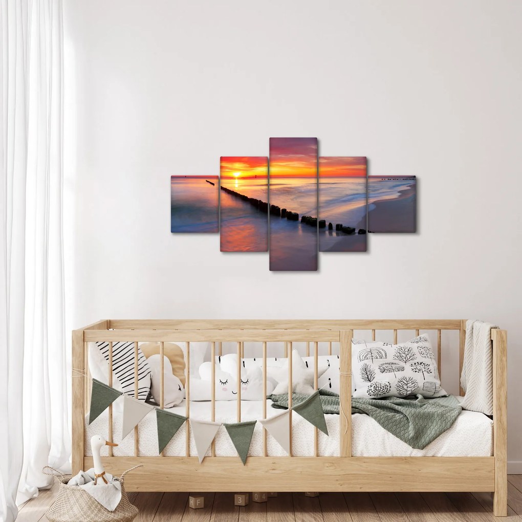 Obraz - Sunset, Baltic Sea, Poland (125x70 cm)