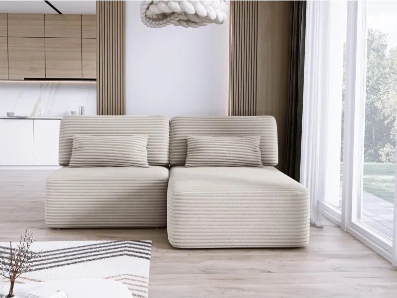 Narożnik TILIA wolnostojący układ L strona Prawa z funkcją spania w tkaninie Tilia 01