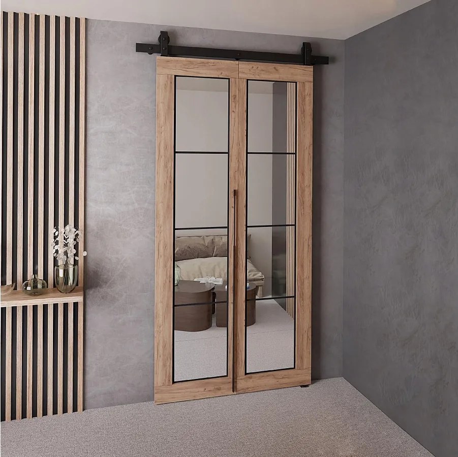 Drzwi Przesuwne QUDIO M5 Dąb Craft Złoty 80