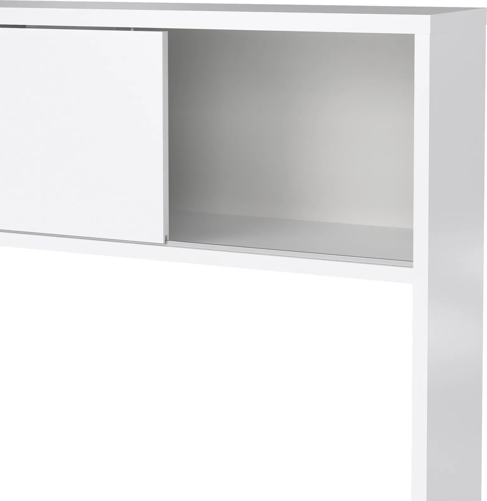 Biurko w połysku z nadstawką Function Plus 149 cm biały