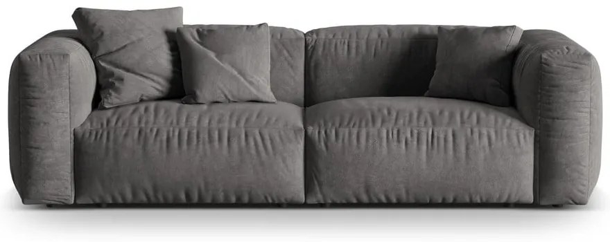 Szara aksamitna sofa modułowa 240 cm Martina – Micadoni