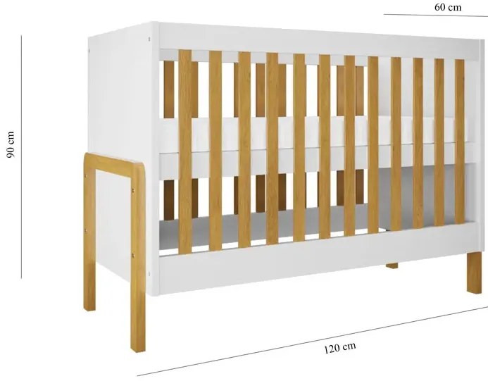 Białe nowoczesne łóżeczko niemowlęce W0-B13