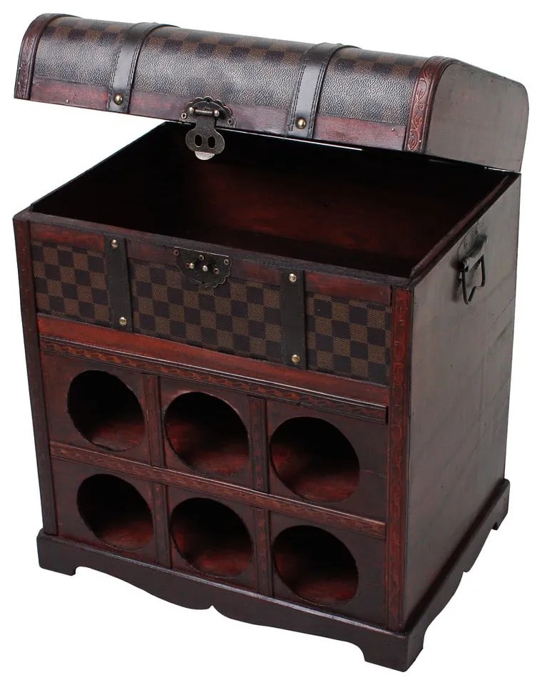 Brązowa szafka na wino liczba butelek 6, 41x48 cm – Deco Pleasure