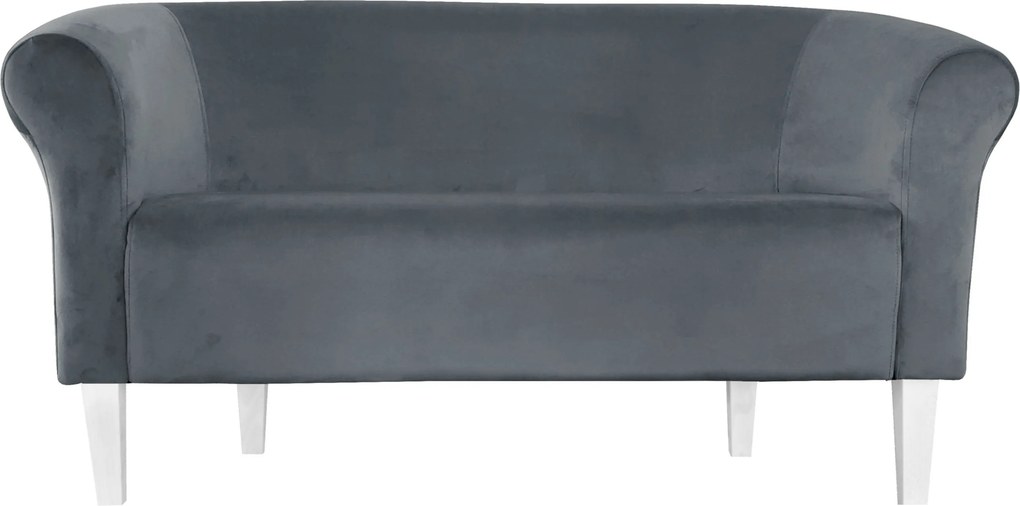 Sofa Milo tkanina Welur wygodna sofa tapicerowana do salonu i poczekalni : Kolor nogi - Biała, Kolor tkaniny - VELVET - BL14, Typ tkaniny - Velvet, Wysokość nogi - 20 cm