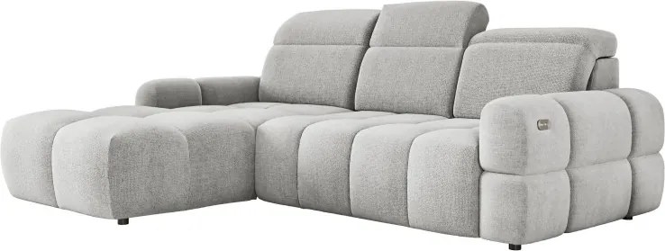 Narożnik MATEO S Wolnostojący Lewostronny Tkanina Memphis 16 kolor Złamana biel WERSAL