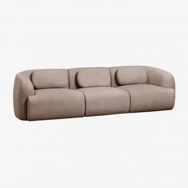 3-częściowa Sofa Modułowa Z Tkaniny Chenille Coquette Brązowa Szenila Pszeniczna - Sklum