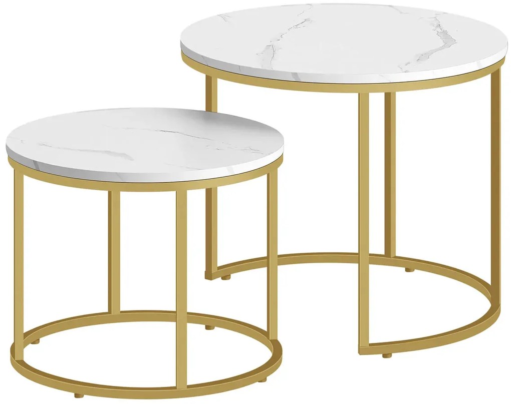 Zestaw 2 Marmurowych Stolików Kawowych W Stylu Glamour S4-P85