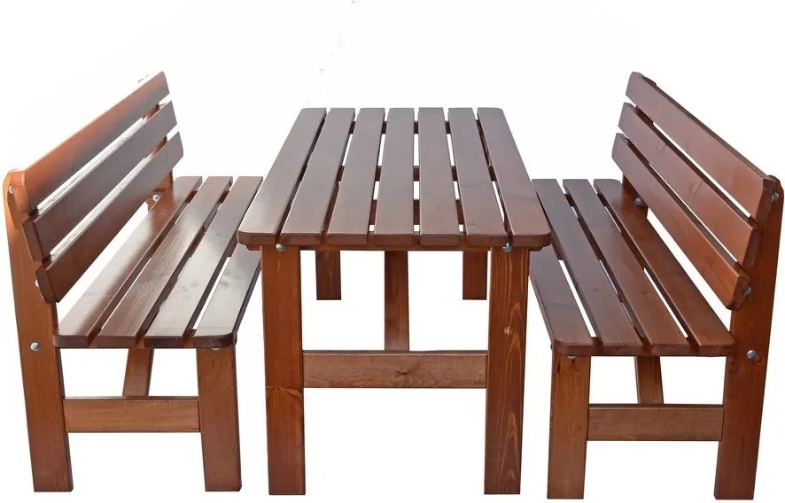 Drewniana ławka ogrodowa Viking - 150 cm, lakierowana