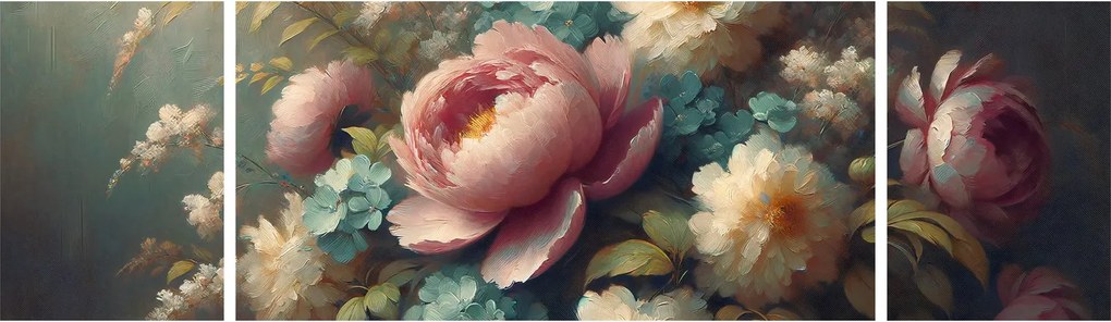 Obraz - Martwa natura z kwiatami - obraz (170x50 cm)