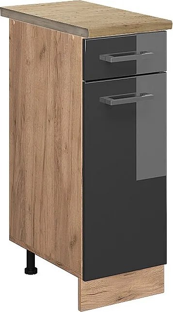 Szafka dolna do kuchni antracyt wysoki połysk 30x60x81.6 r-line