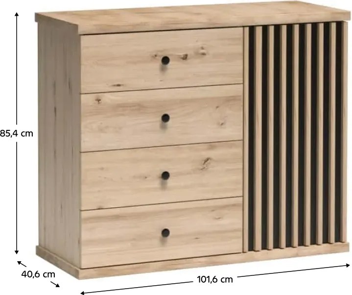 Komoda KOLI C-5, dąb artisan