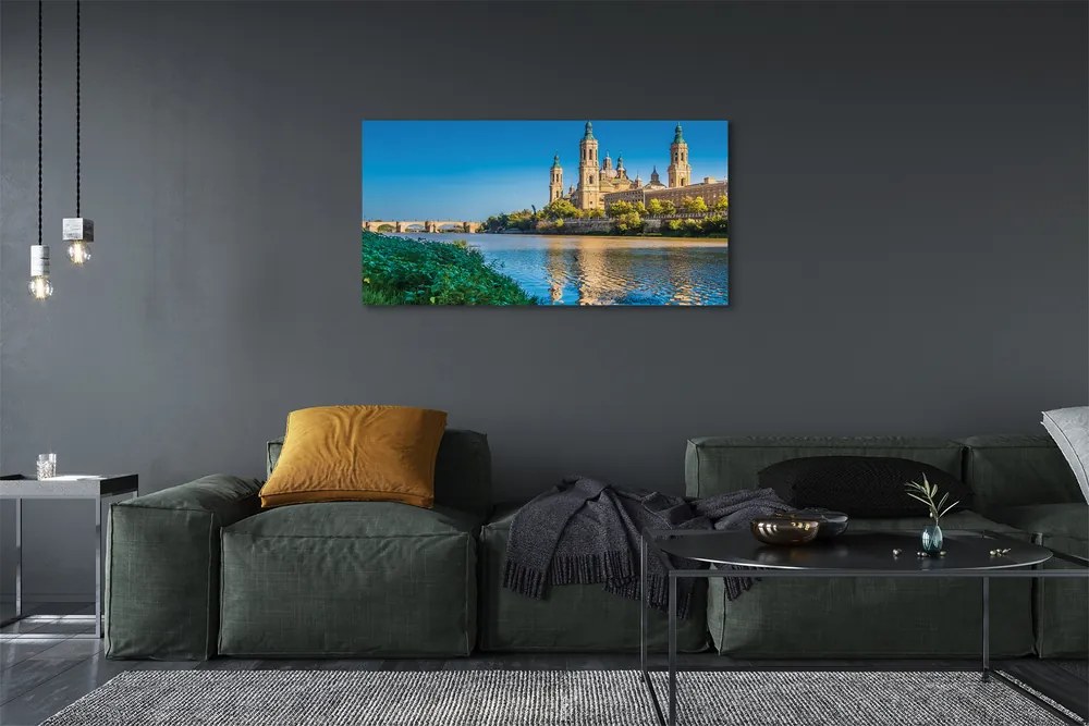 Duży obraz na płótnie Majestatyczna Katedra nad Rzeką