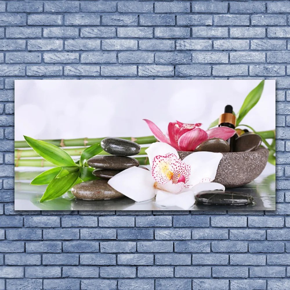 Duży obraz na płótnie Pływające Płatki na Tafli Wody