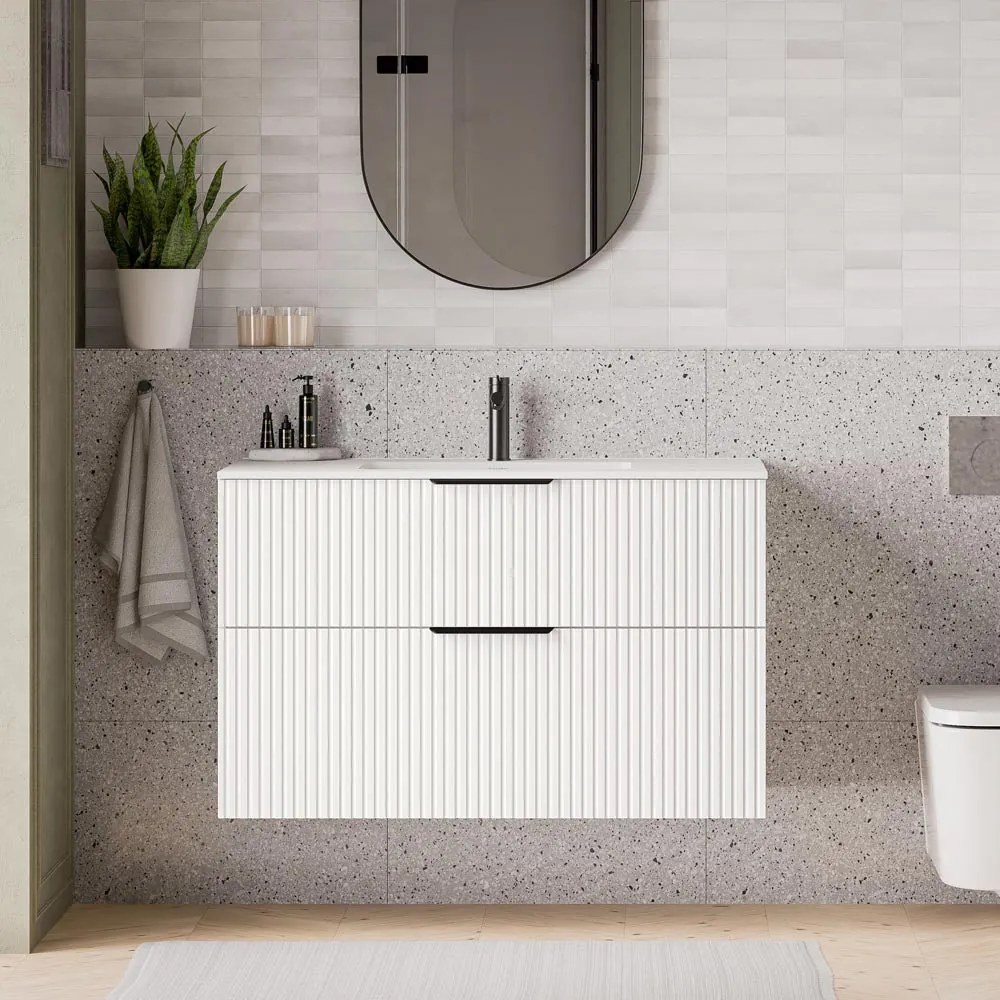 Duravit Waschbecken mit Waschtischunterschrank TIM 100 cm