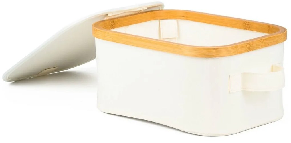 Pojemnik do przechowywania G21 24 x 30 x 15 cm, bambusowy z pokrywką, beżowy