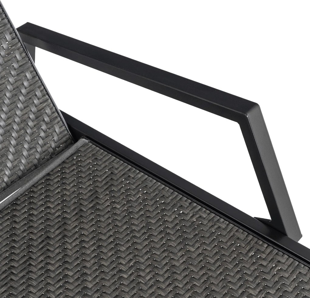 Leżak Ogrodowy ROULE Technorattan Czarny