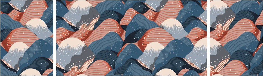 Obraz - Fale i wzgórza (170x50 cm)