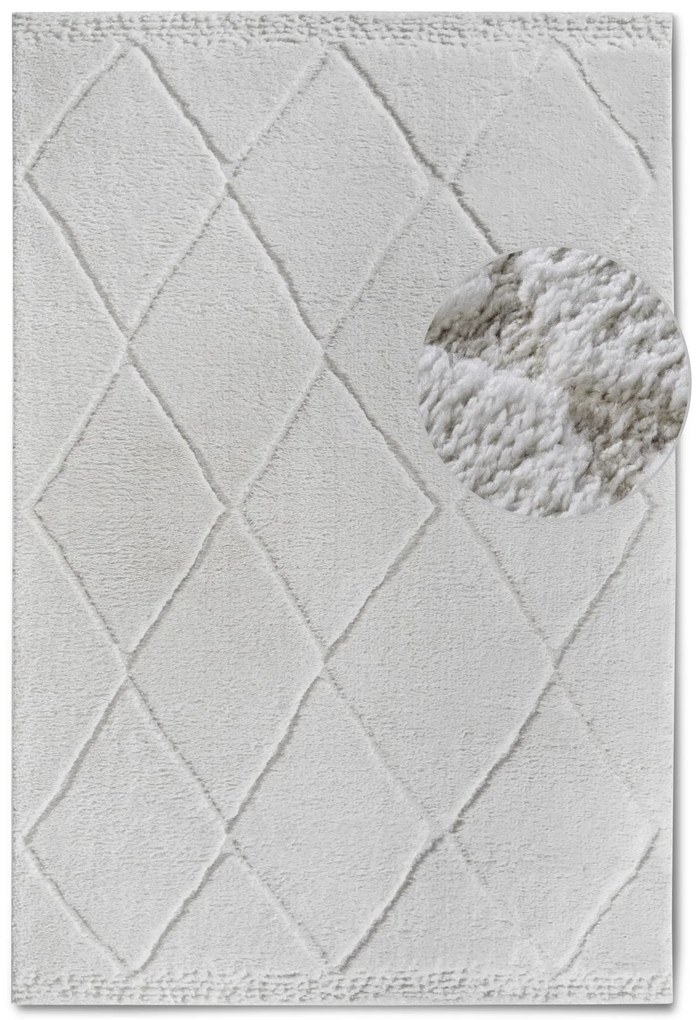Dywan nowoczesny 3D Elle Collection Gallery Romby kremowy 160 cm x 235 cm